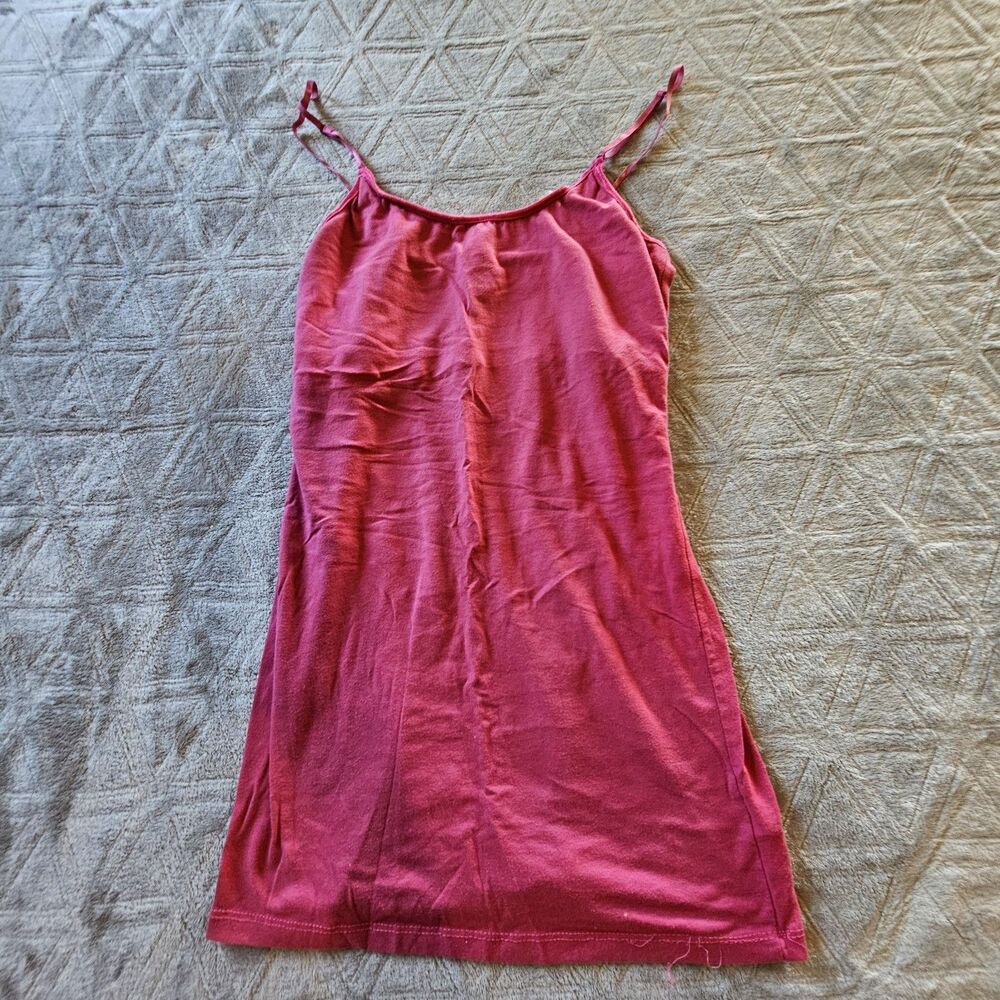 Heart& Hips Womens Red Adjustable Spaghetti Strap Tank Top, Built In Bra